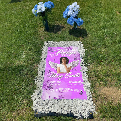 Custom Memorial Grave Blanket :  I am always with You