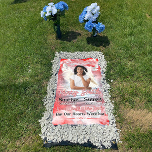 Custom Memorial Grave Blanket :  In Loving Memory, Your Wings Were Ready 3