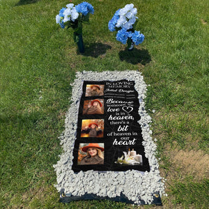 Custom Memorial Grave Blanket Outdoor : Because someone we love is in heaven