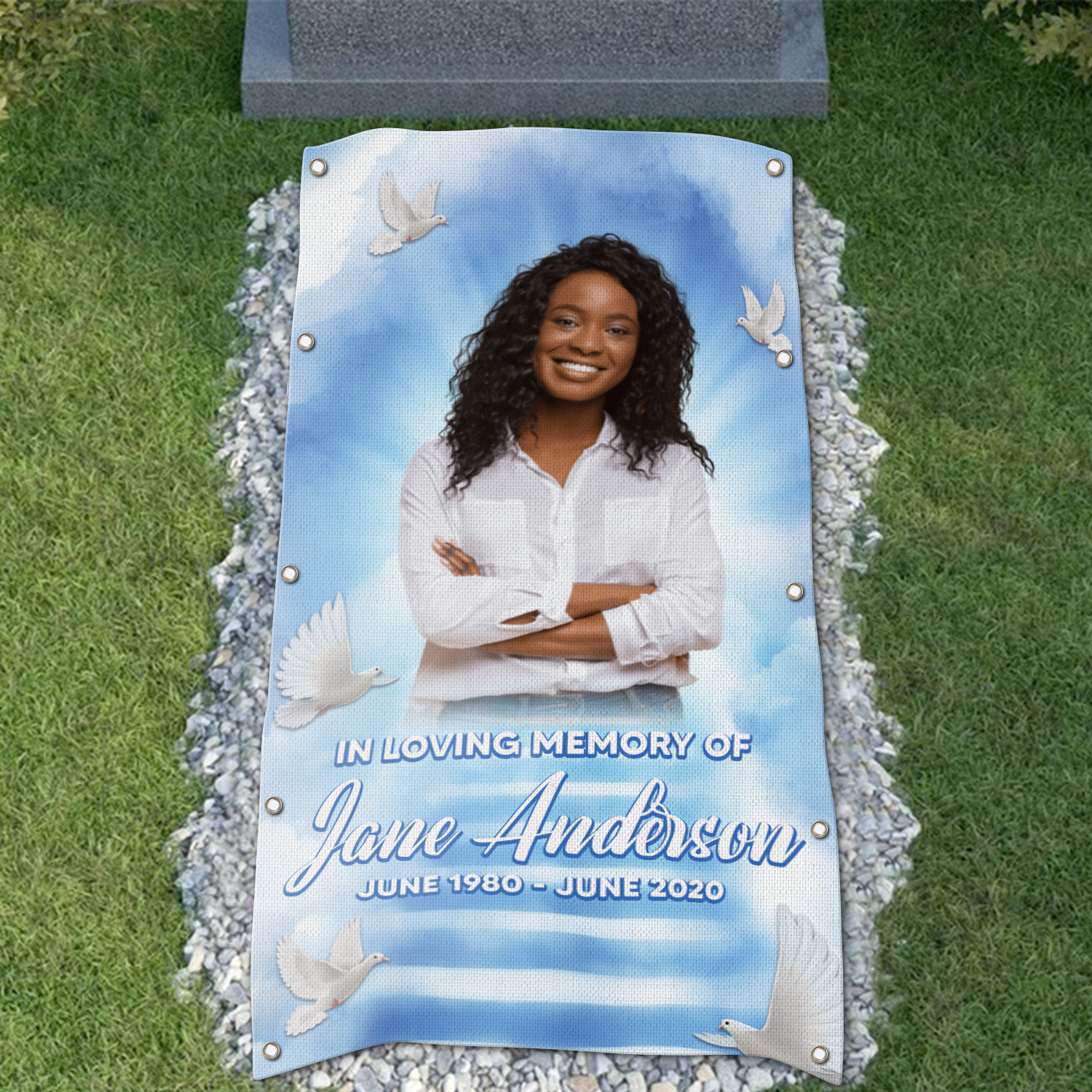 Custom Memorial Grave Blanket For Mom :  In Loving Memory Of Name, Photo