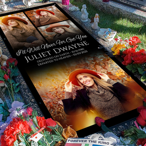 Custom Memorial Grave Blanket :  I'll will never for get you