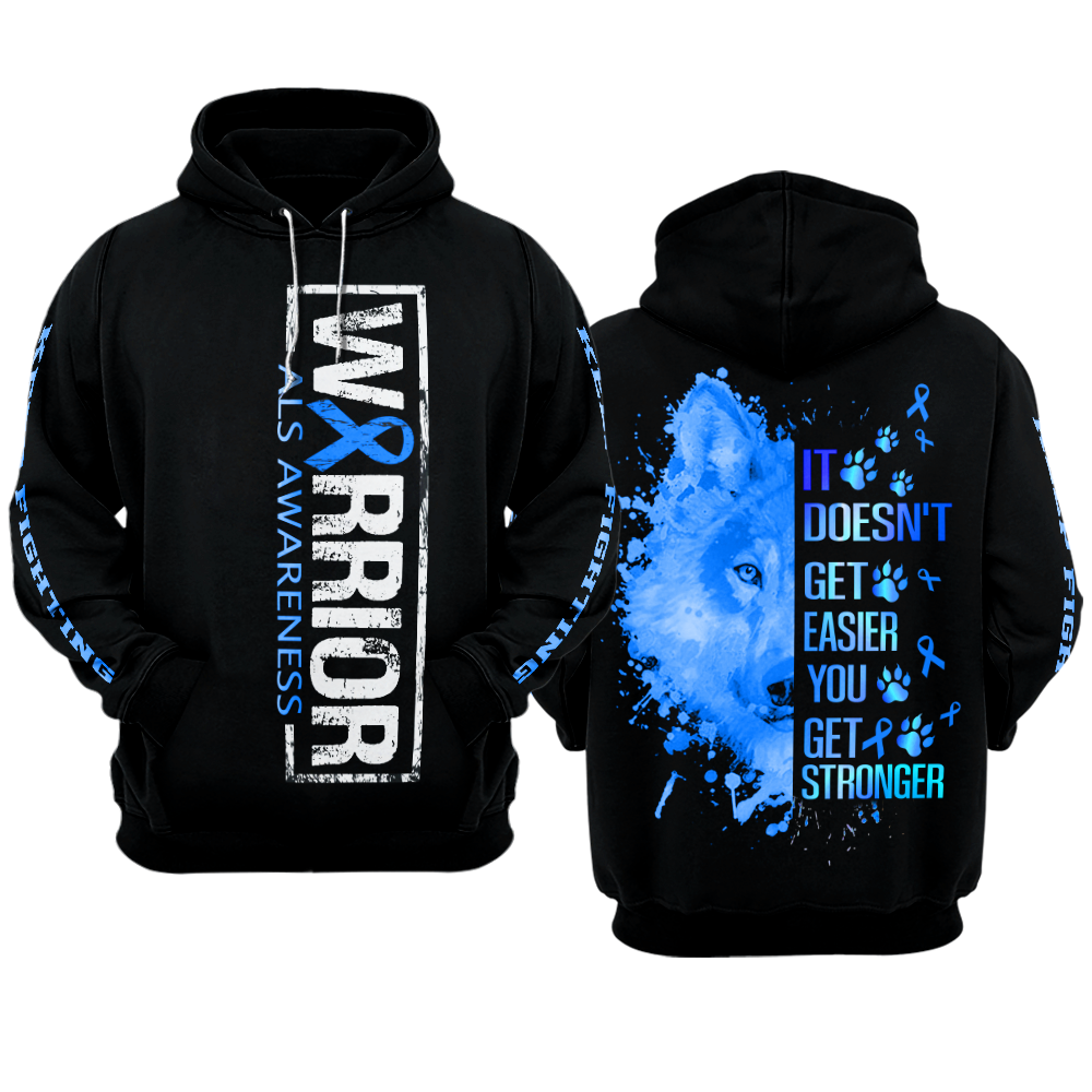 ALS Warrior Hoodie 3D For Women For Men : Warrior ALS Awareness