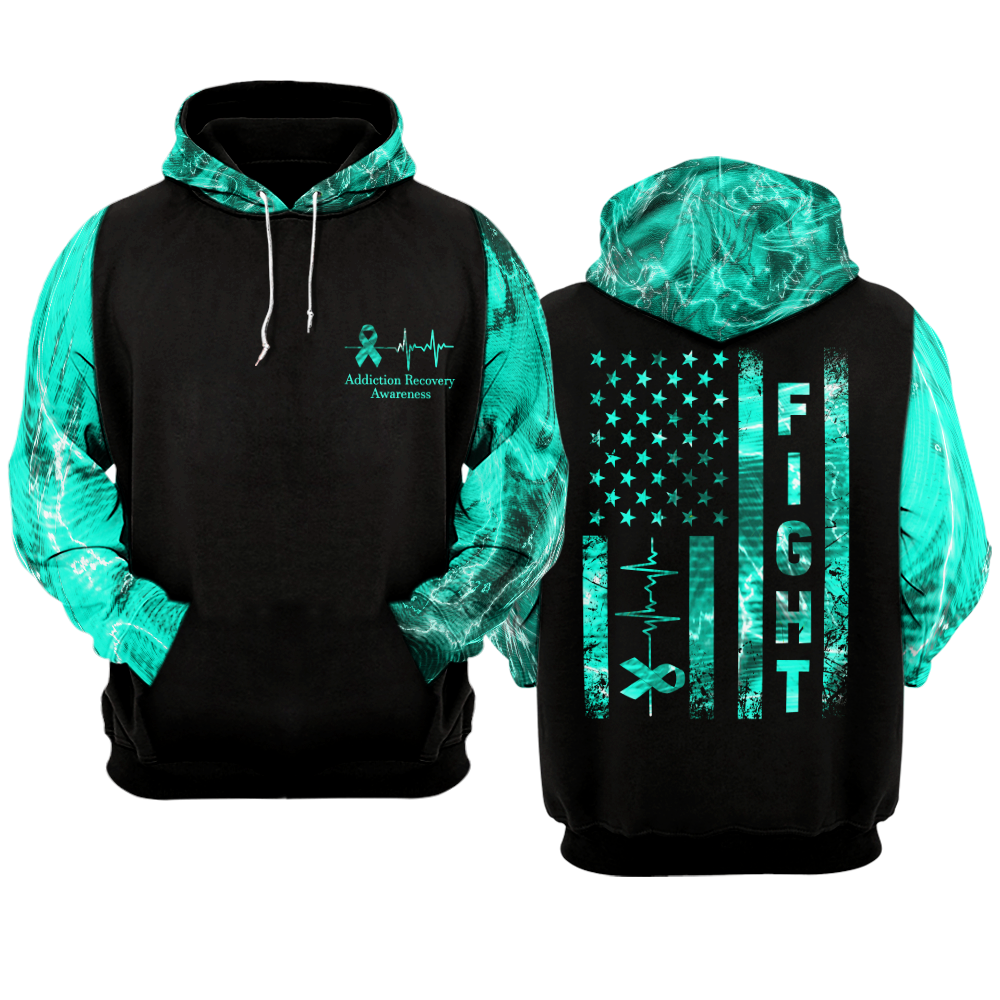 Addiction Recovery Warrior Hoodie 3D For Women For Men : Fight