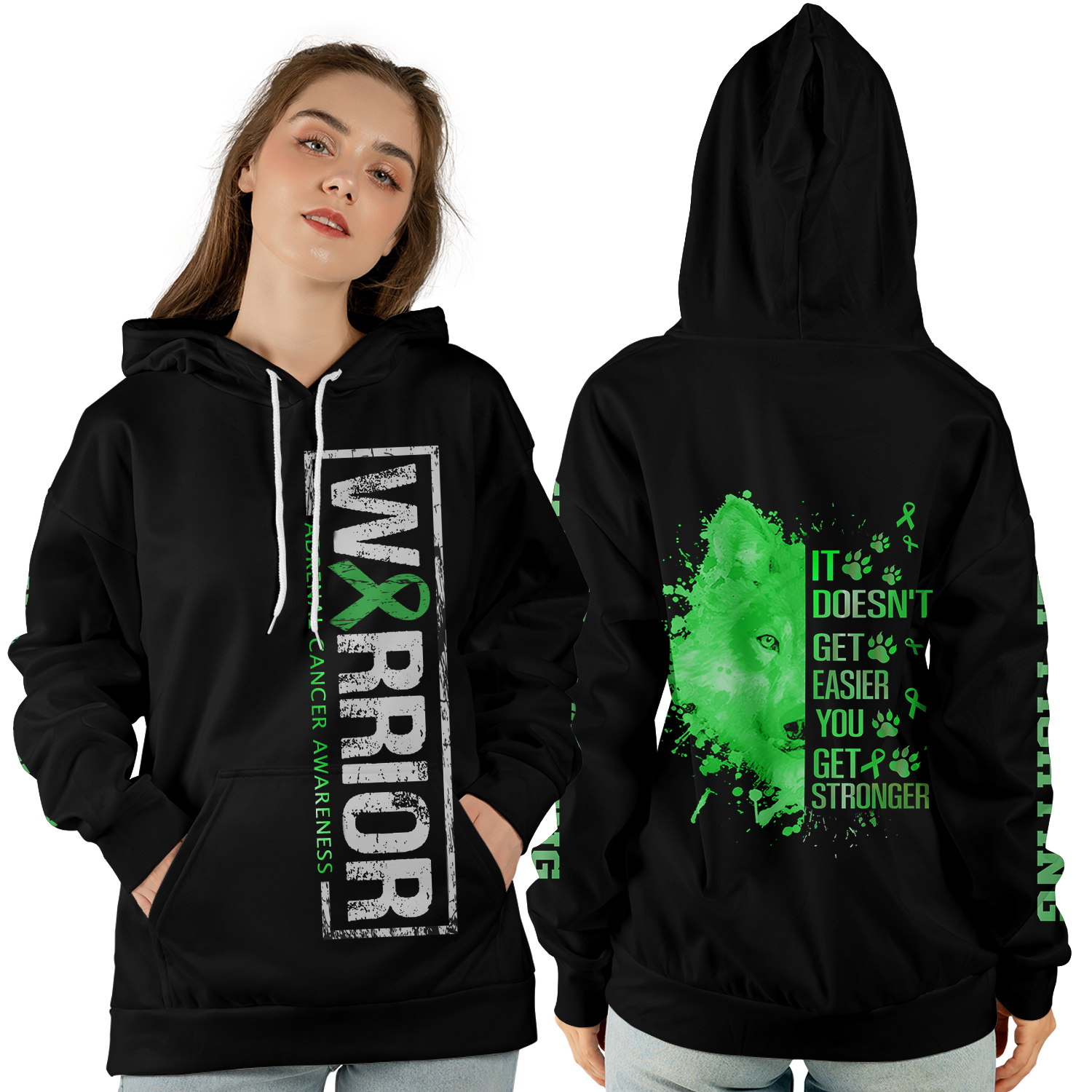 Adrenal Cancer Warrior Hoodie 3D For Women For Men : Warrior Adrenal Cancer Awareness