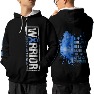 Alopecia Warrior Hoodie 3D For Women For Men : Warrior Alopecia Awareness