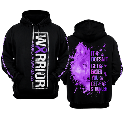 Anorexia Warrior Hoodie 3D For Women For Men : Warrior Anorexia Awareness