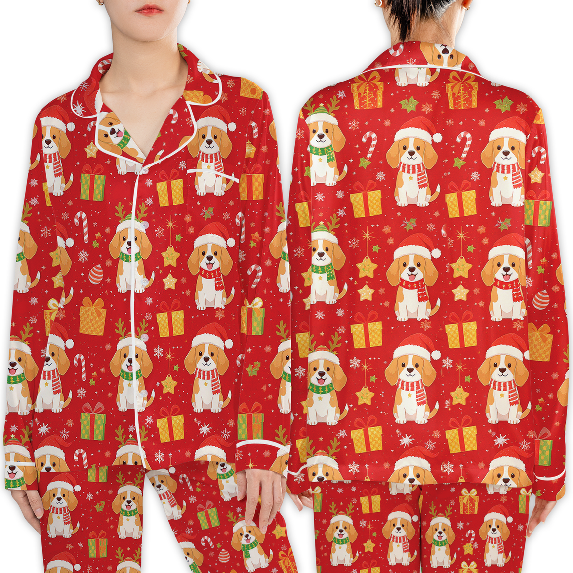 Beagle Dog Pajamas Set Socket On Merry Christmas