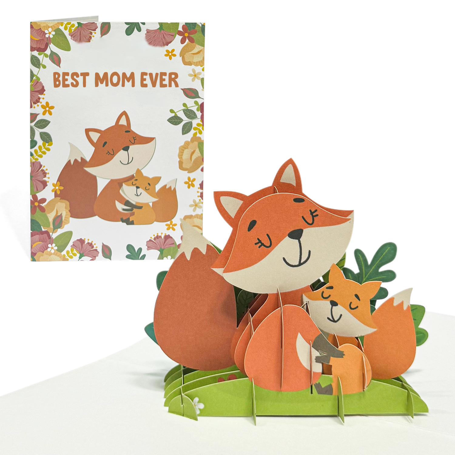 Custom Folding Greeting Card | Personalized Gift For Mom | Best Mom Ever | Fox