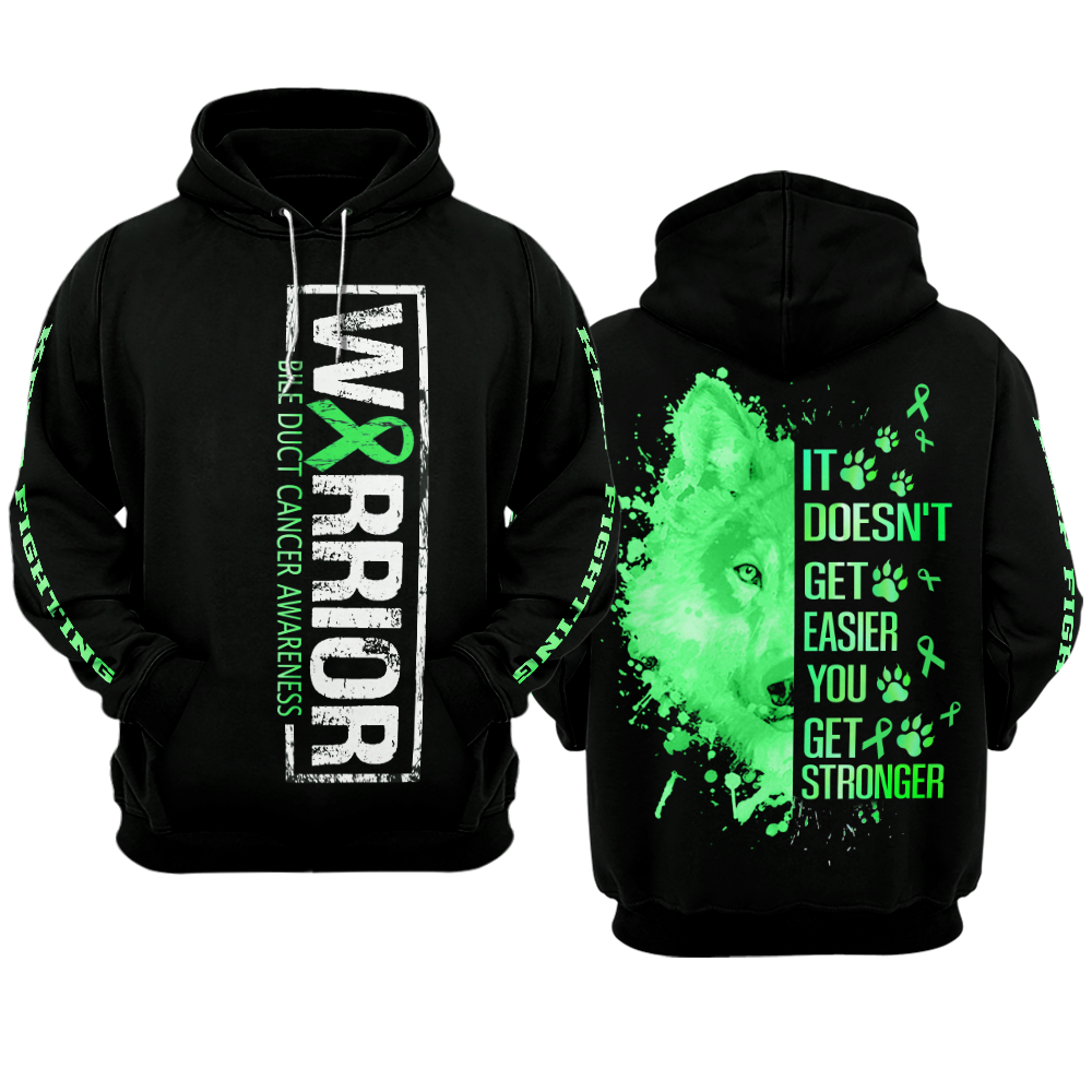 Bile Duct Cancer Warrior Hoodie 3D For Women For Men : Warrior Bile Duct Cancer Awareness