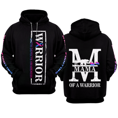 MAMA Birth Defects Warrior Hoodie 3D For Women For Men : Mama Of A Warrior Birth Defects Awareness