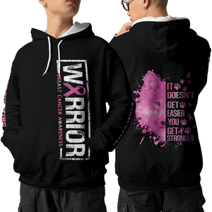 Breast Cancer Awareness Hoodie 3D For Women For Men : Warrior Breast Cancer Awareness