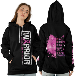 Breast Cancer Awareness Hoodie 3D For Women For Men : Warrior Breast Cancer Awareness