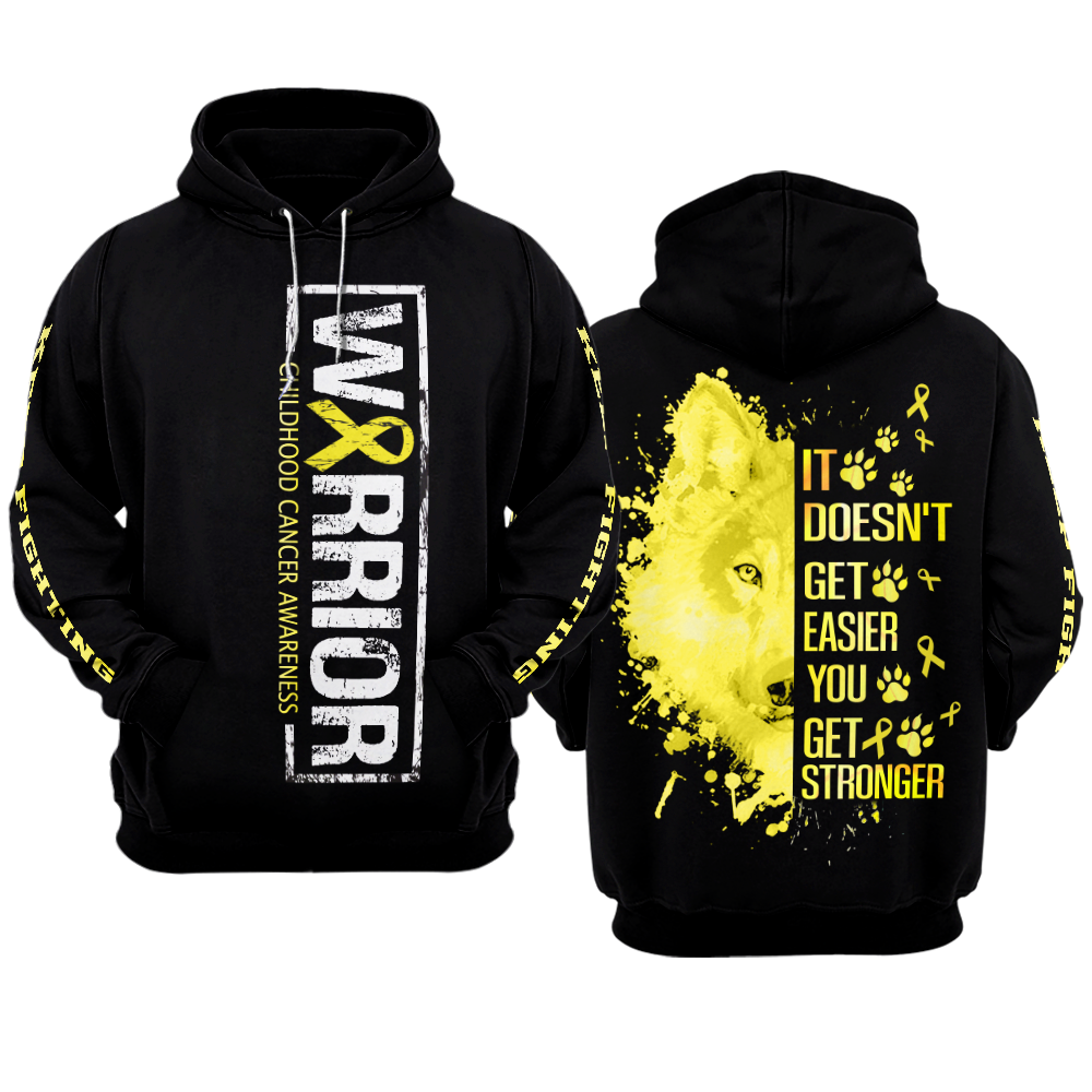 Childhood Cancer Warrior Hoodie 3D For Women For Men : Warrior Childhood Cancer Awareness