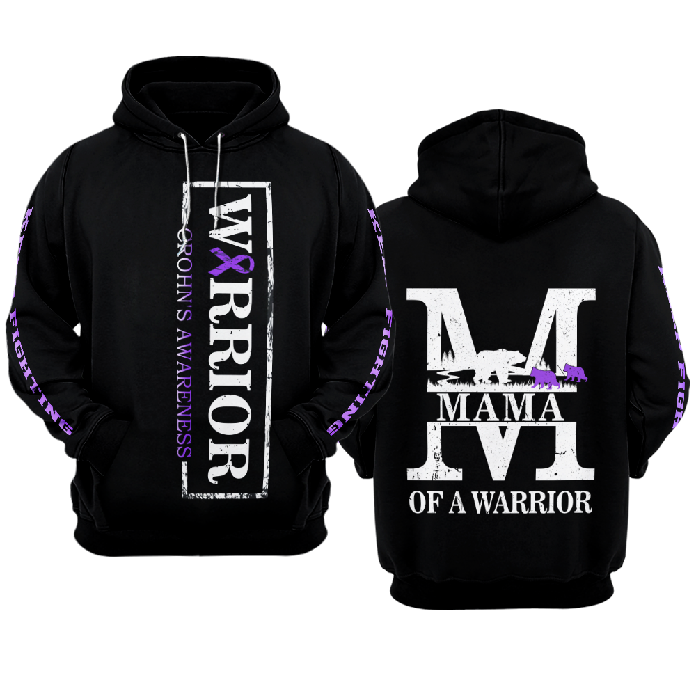 MAMA Crohn's Warrior Hoodie 3D For Women For Men : Mama Of A Warrior Crohn's Awareness