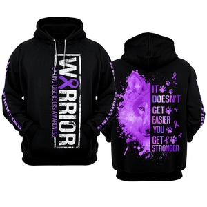 Eating Disorders Warrior Hoodie 3D For Women For Men : Warrior Eating Disorders Awareness