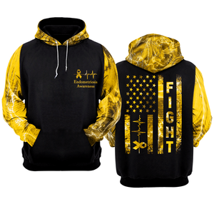 Endometriosis Warrior Hoodie 3D For Women For Men : Fight