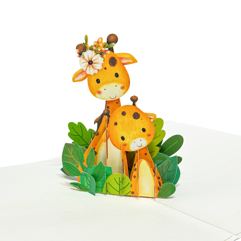Custom Folding Greeting Card | Personalized Gift For Mom | To the world's best Mom | Giraffe