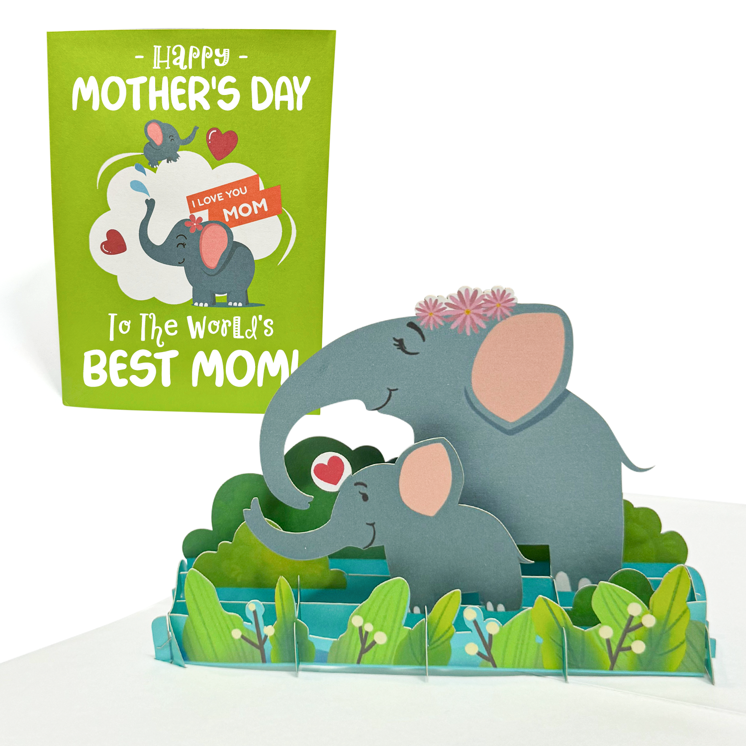 Custom Folding Greeting Card | Personalized Gift For Mom | To the world's best Mom | Elephant