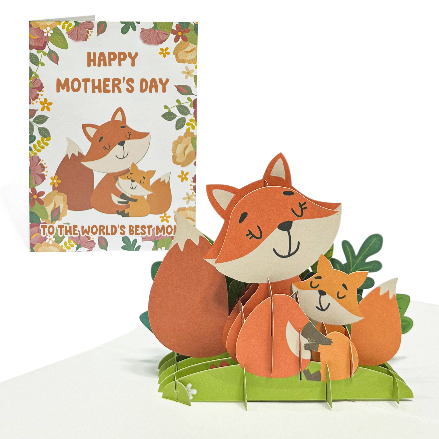 Custom Folding Greeting Card | Personalized Gift For Mom | To the world's best Mom | Fox