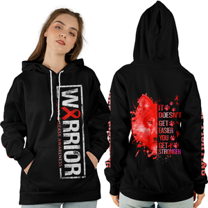 Heart Disease Warrior Hoodie 3D For Women For Men : Warrior Heart Disease Awareness