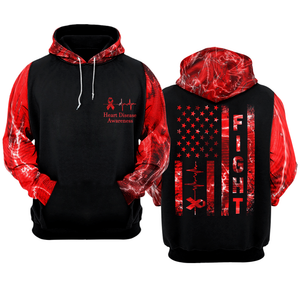 Heart Disease Warrior Hoodie 3D For Women For Men : Fight