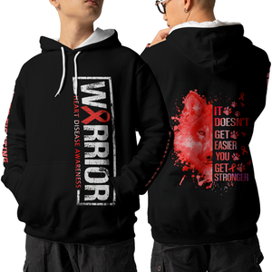 Heart Disease Warrior Hoodie 3D For Women For Men : Warrior Heart Disease Awareness