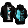 Interstitial Cystitis Warrior Hoodie 3D For Women For Men : Warrior Interstitial Cystitis Awareness