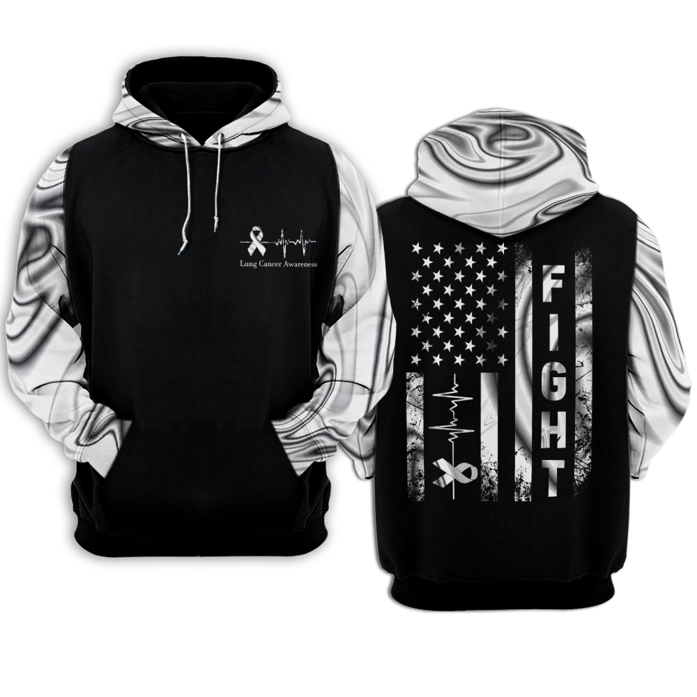 Lung Cancer Warrior Hoodie 3D For Women For Men : Fight