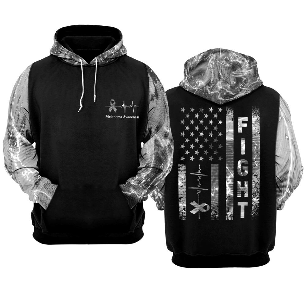 Melanoma Warrior Hoodie 3D For Women For Men : Fight