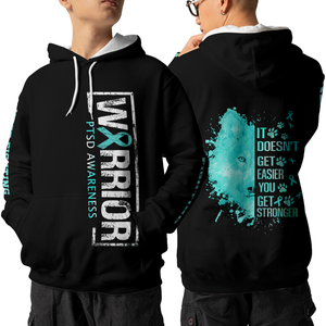 PTSD Warrior Hoodie 3D For Women For Men : Warrior PTSD Awareness