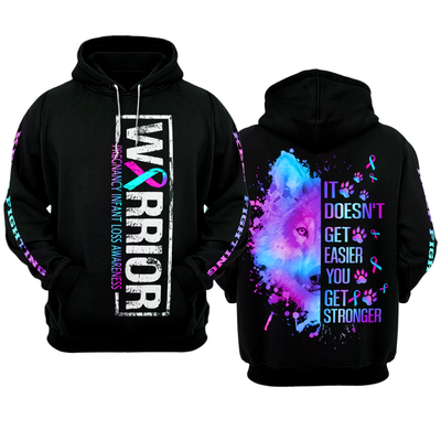 Pregnancy Infant Loss Warrior Hoodie 3D For Women For Men : Warrior Pregnancy Infant Loss Awareness