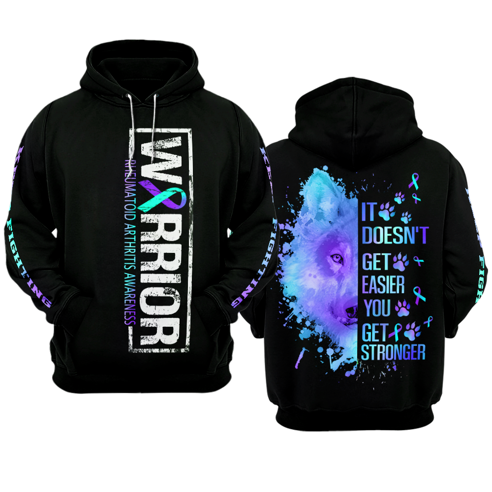 Rheumatoid Arthritis Warrior Hoodie 3D For Women For Men : Warrior Rheumatoid Arthritis Awareness