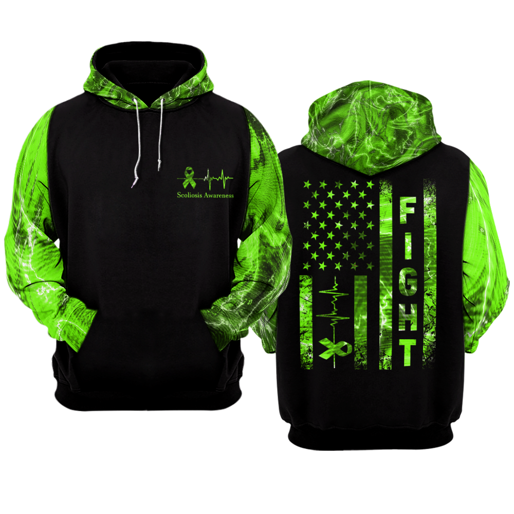 Scoliosis Warrior Hoodie 3D For Women For Men : Fight