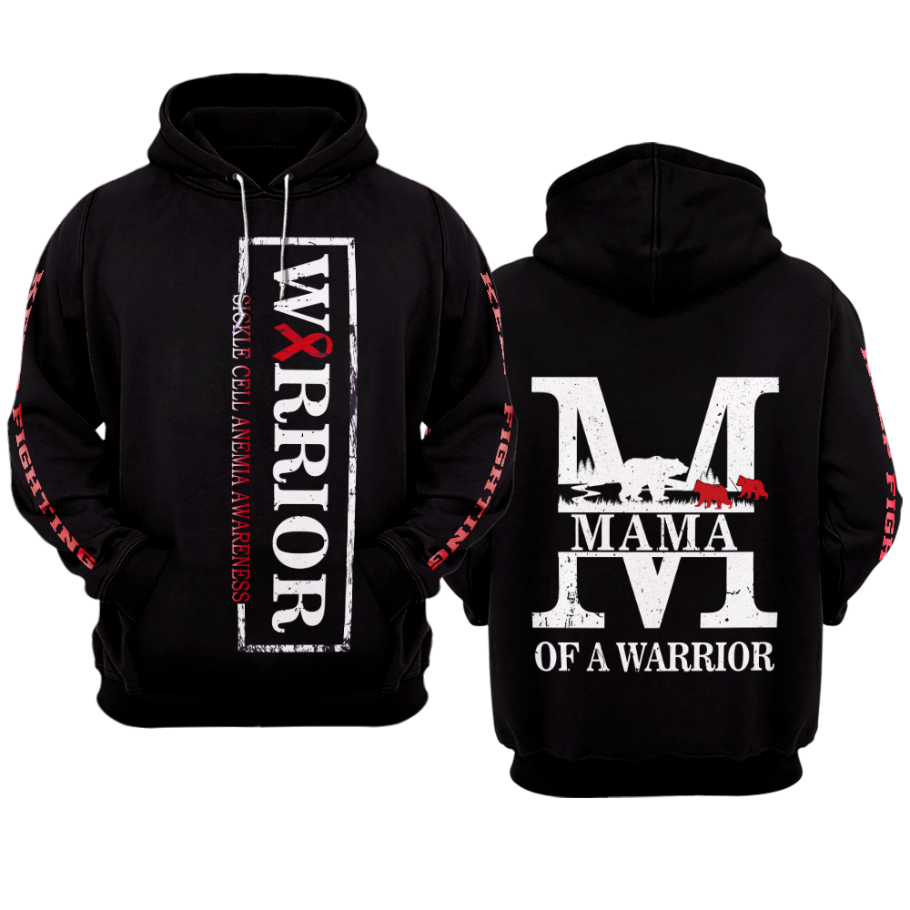 MAMA Sickle Cell Anemia Warrior Hoodie 3D For Women For Men : Mama Of A Warrior Sickle Cell Anemia Awareness