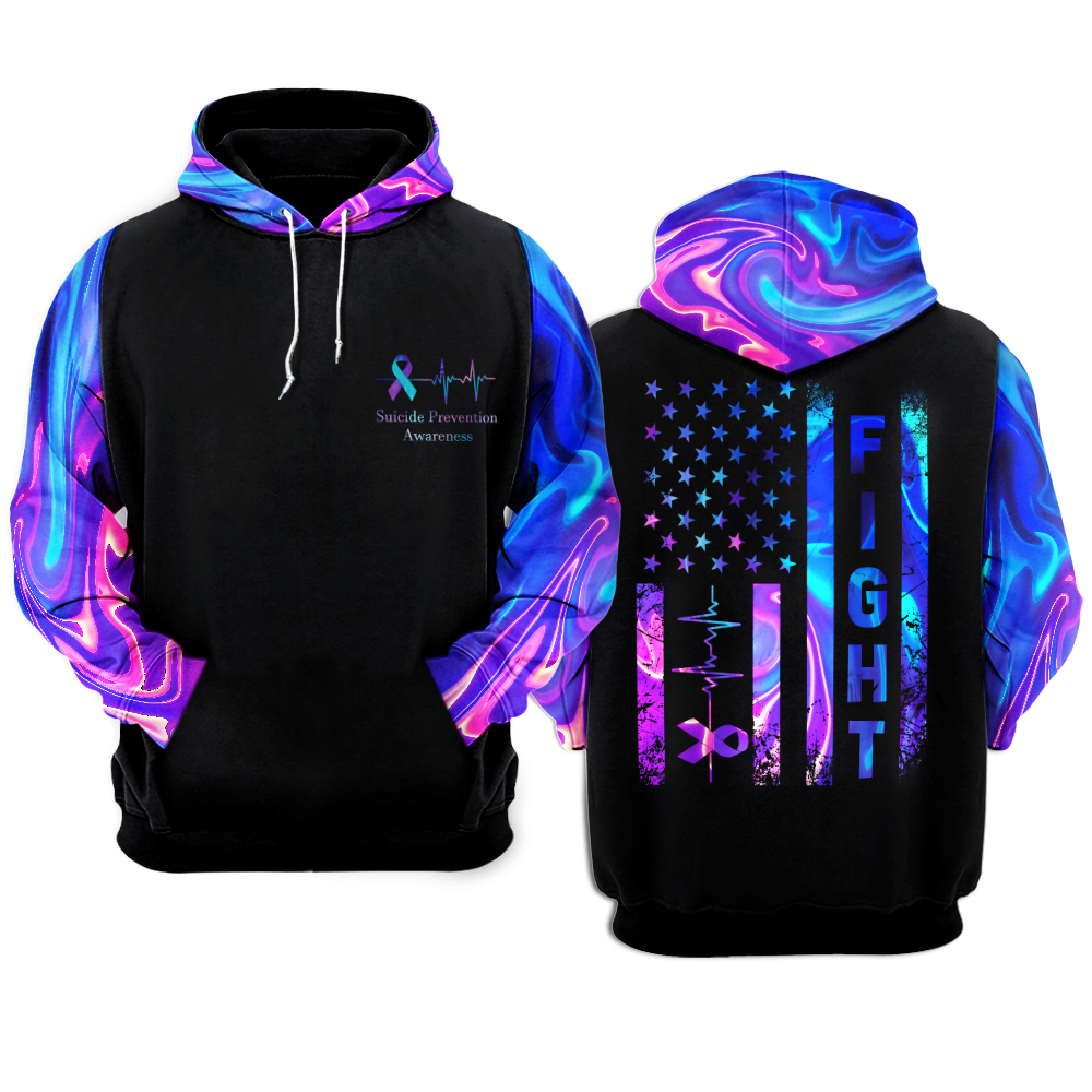 Suicide Prevention Awareness Warrior Hoodie 3D For Women For Men : Fight