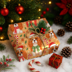 Personalized Christmas Wrapping Paper Holiday 2025 : Cavalier King Charles Spaniel