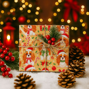 Personalized Christmas Wrapping Paper Holiday 2025 : Cavalier King Charles Spaniel