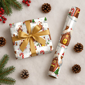Personalized Christmas Wrapping Paper Holiday 2025 : Gingerbread House Wrapping Paper