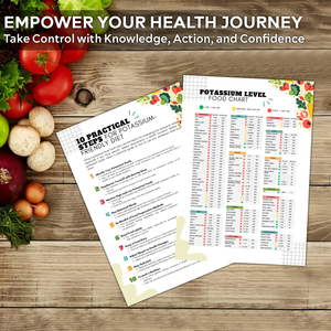 2PCS Potassium Guide & Essential Steps for a Balanced Diet, Potassium Food Chart Poster