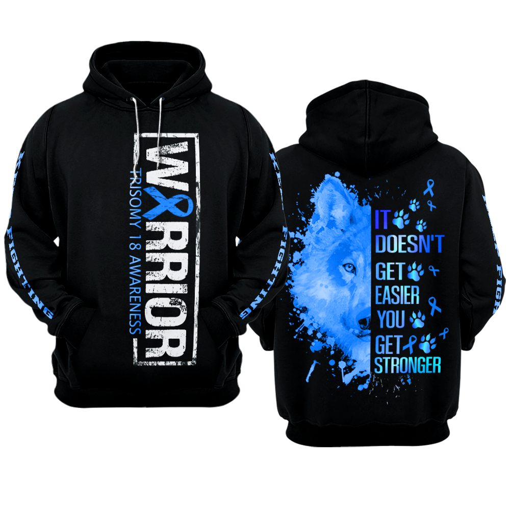 Trisomy 18 Warrior Hoodie 3D For Women For Men : Warrior Trisomy 18 Awareness