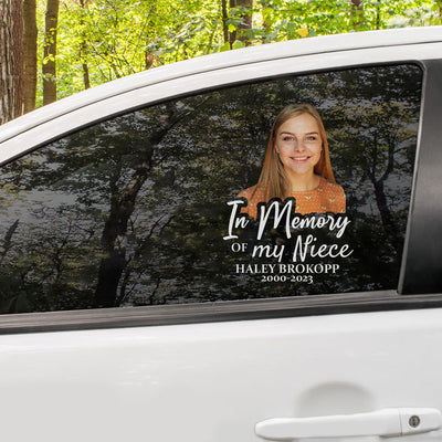 Custom In Memorial Sticker Personal Memory Decal Car :  in memory of my Niece