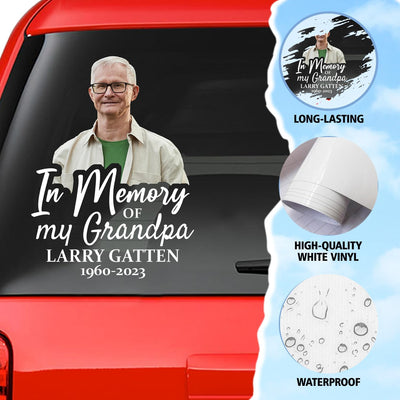 Custom In Memorial Sticker Personal Memory Decal Car :  in memory of my Grandpa