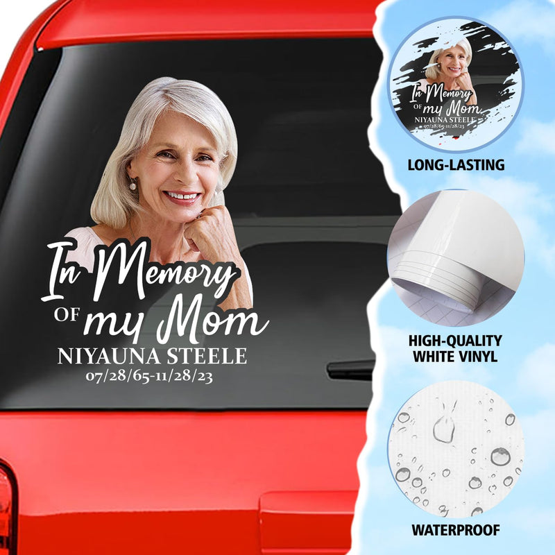 Custom In Memorial Sticker Personal Memory Decal Car :  in memory of my Mom