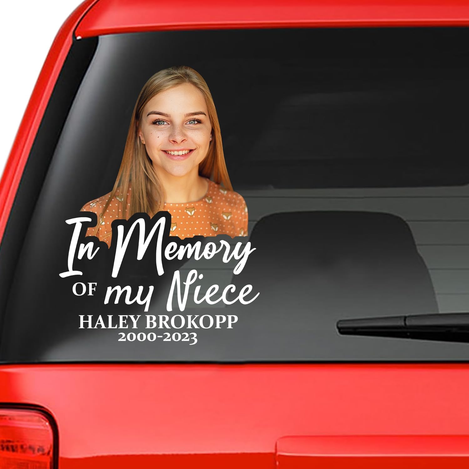 Custom In Memorial Sticker Personal Memory Decal Car :  in memory of my Niece