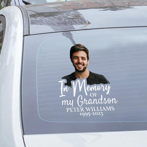 Custom In Memorial Sticker Personal Memory Decal Car :  in memory of my Grandson