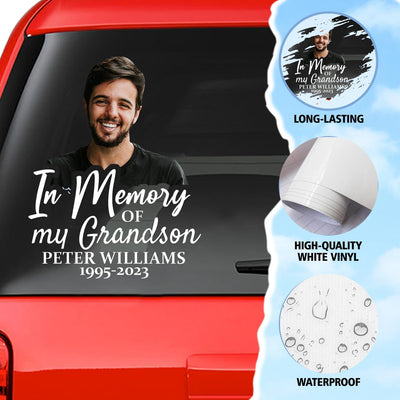 Custom In Memorial Sticker Personal Memory Decal Car :  in memory of my Grandson