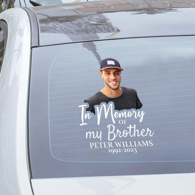 Custom In Memorial Sticker Personal Memory Decal Car :  in memory of my Brother