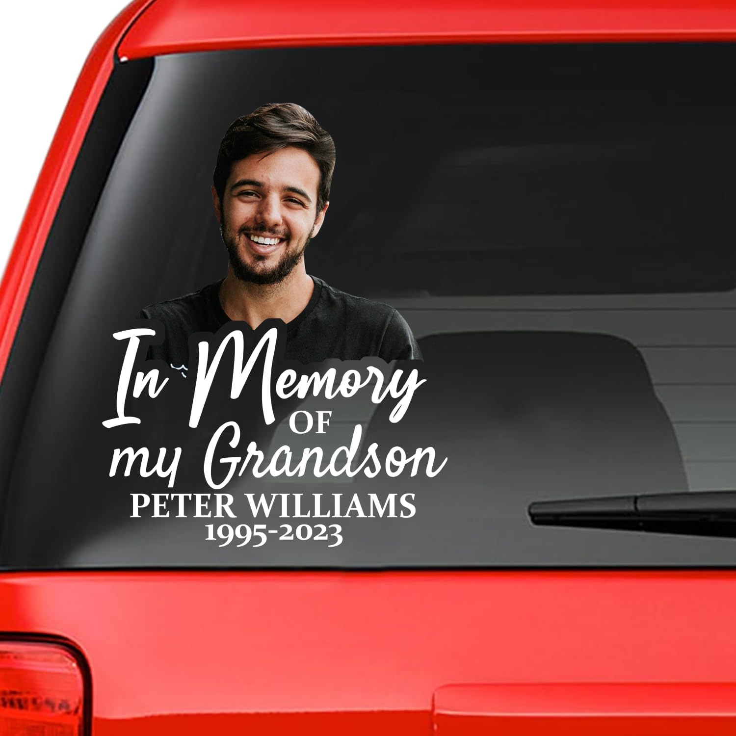 Custom In Memorial Sticker Personal Memory Decal Car :  in memory of my Grandson