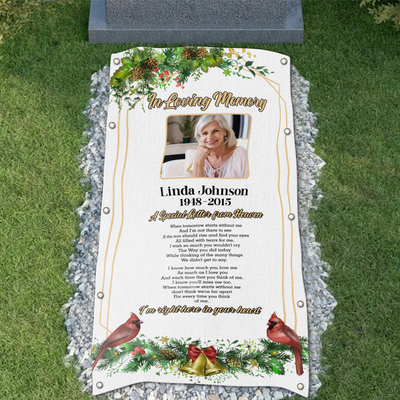 Custom Memorial Grave Blanket on Christmas : In Loving Memory, A special letter from heaven Grave Blanket