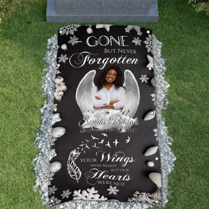 Custom Memorial Grave Blanket on Christmas : gone but never forgotten, Your wings were ready Grave Blanket